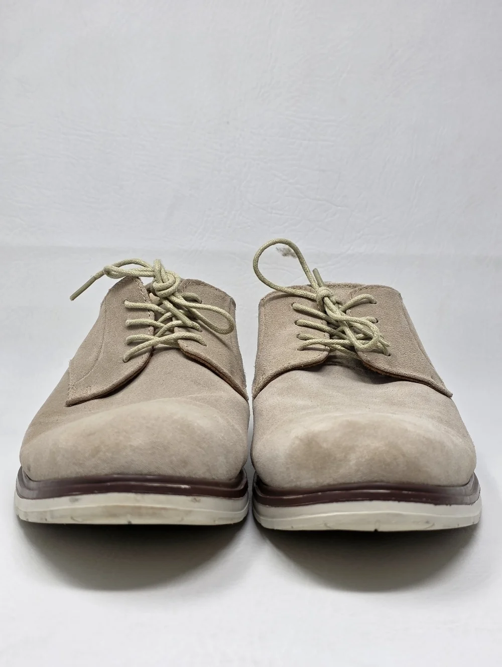 Stacy Adams Mens Lace Up Sandstone Suede Leather Shoes Size 11 M Pre Owned
